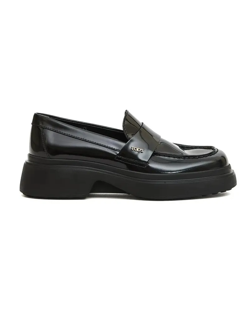 TOD'S Black Brushed Moccasin schwarz Schwarz