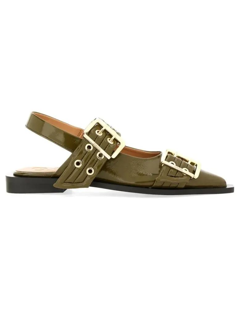 Ganni Ballerina With Buckle grün Grün