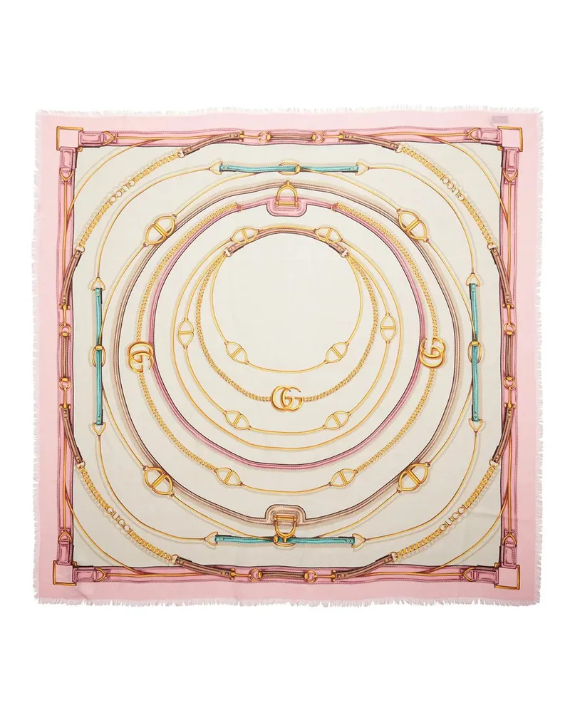 Gucci Tücher & Schals GG Belt Print Cashmere Silk Shawl beige Beige