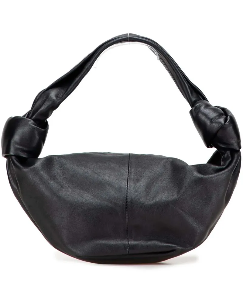 Bottega Veneta Crossbody Bags Mini Calfskin Double Knot Bag schwarz Schwarz