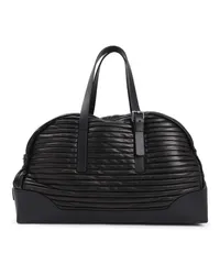 Giorgio Armani Reisegepäck Duffle Black Lamb Leather Bag Schwarz