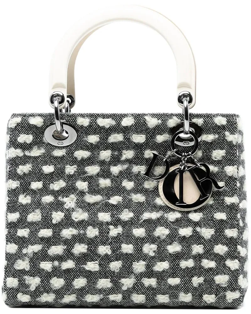 Dior Hobo Bags Medium Tweed Lady Dior grau Grau