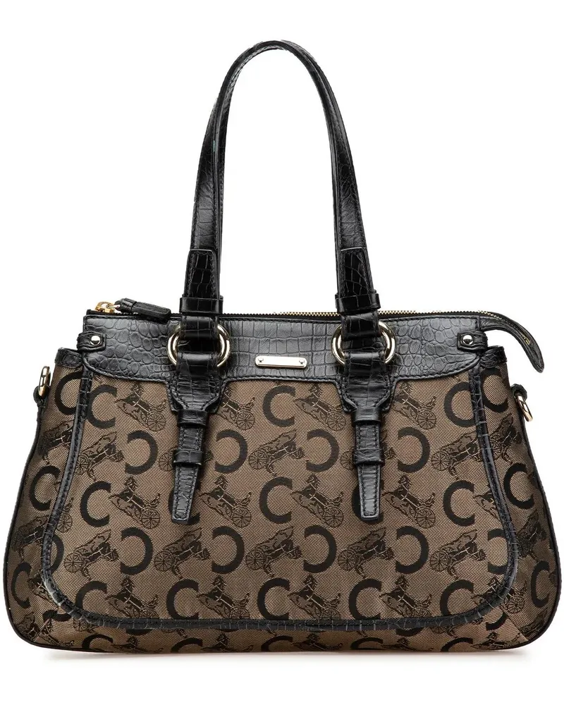 Celine Hobo Bags 2007 C Carriage Canvas Satchel braun Braun