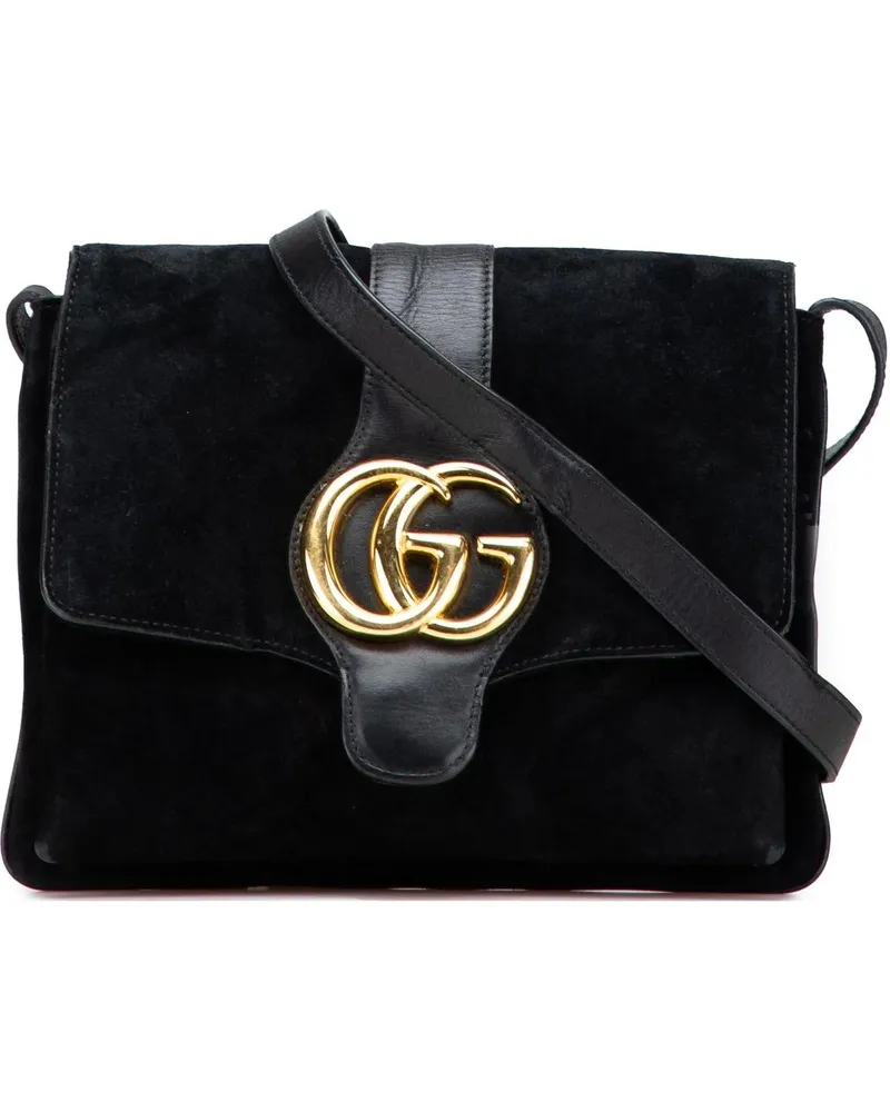 Gucci Hobo Bags Medium Suede Arli Crossbody schwarz Schwarz