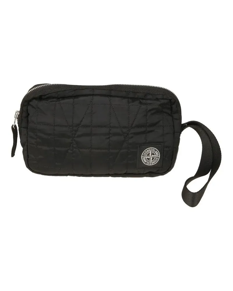 Stone Island Crossbody Bags Structured Black Bag With Minimalist Design schwarz Schwarz