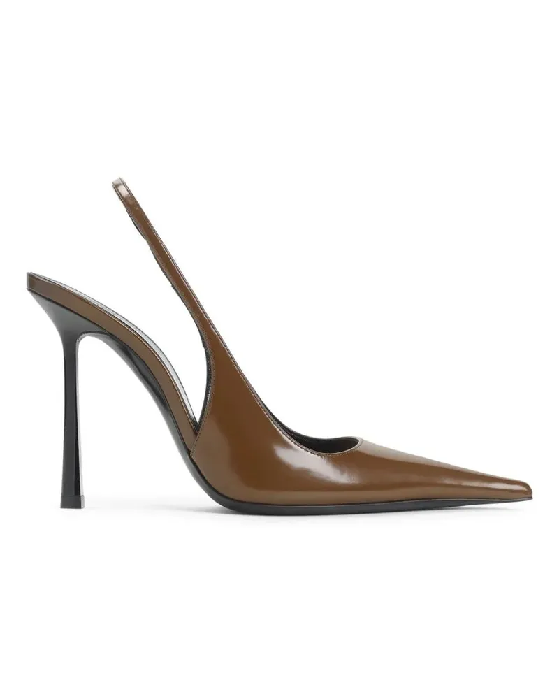 Saint Laurent Hohe Schuhe Pointed Toe Slingback Pumps With High Stiletto Hee braun Braun