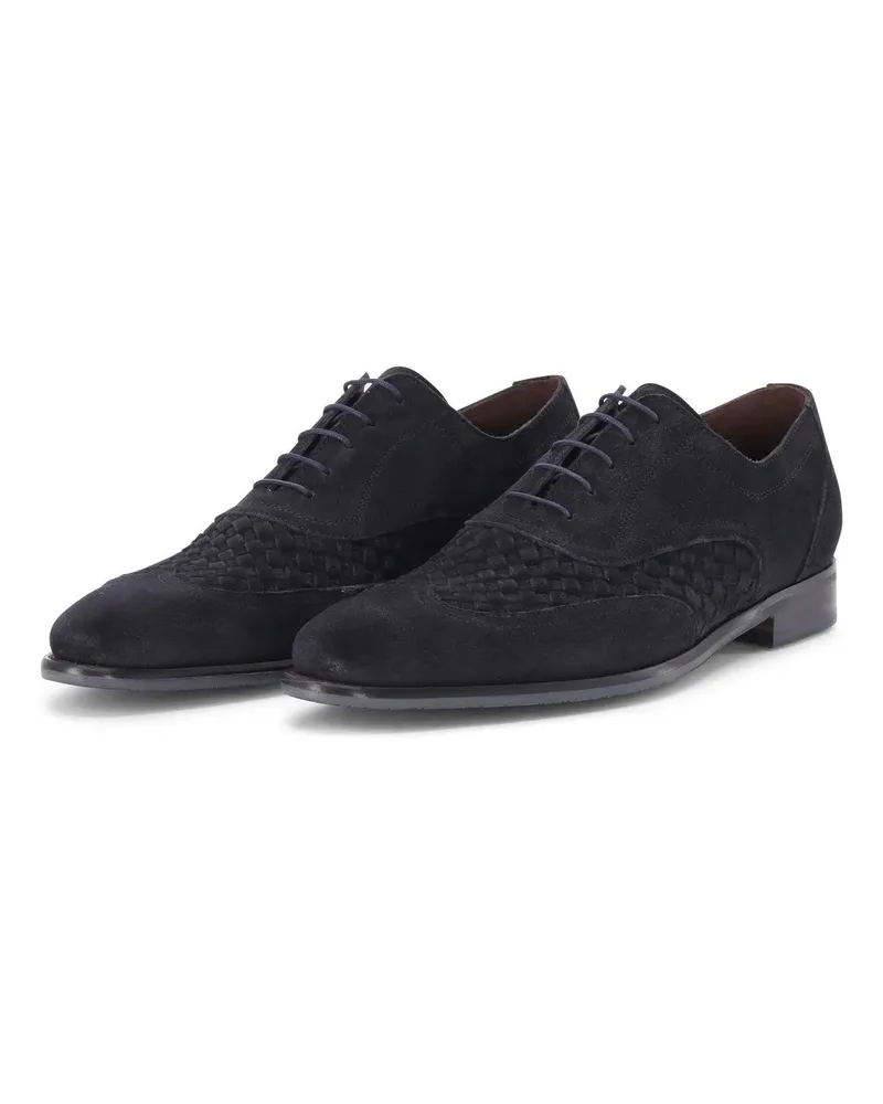 Van Bommel Low-Top Sneaker Schnürschuh aus Veloursleder blau Blau