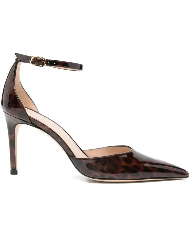 Stuart Weitzman Hohe Schuhe Pointed-Toe Pumps With Leopard Print grau Grau