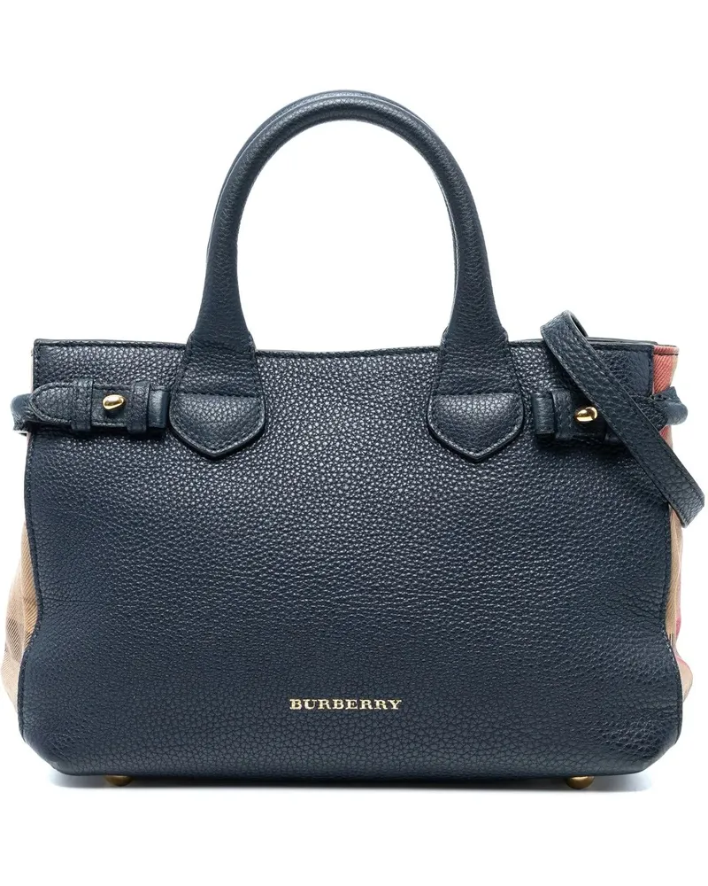 Burberry Hobo Bags Medium Leather and House Check Banner Satchel blau Blau