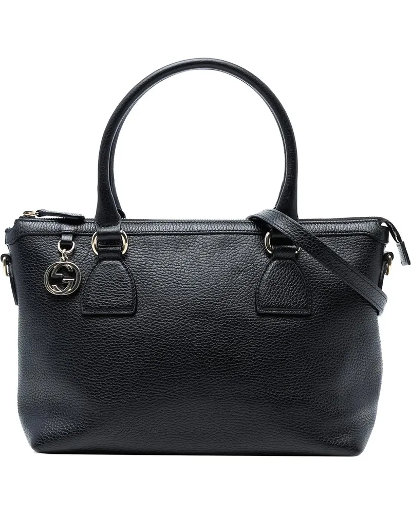 Gucci Hobo Bags Dollar Calfskin GG Charm Satchel schwarz Schwarz