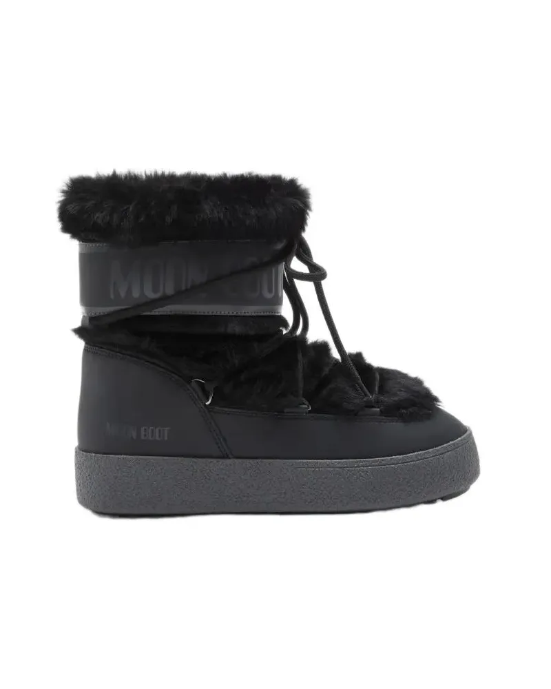 Moon Boot Stiefel Mid-Height Black Boots With Furry Upper schwarz Schwarz