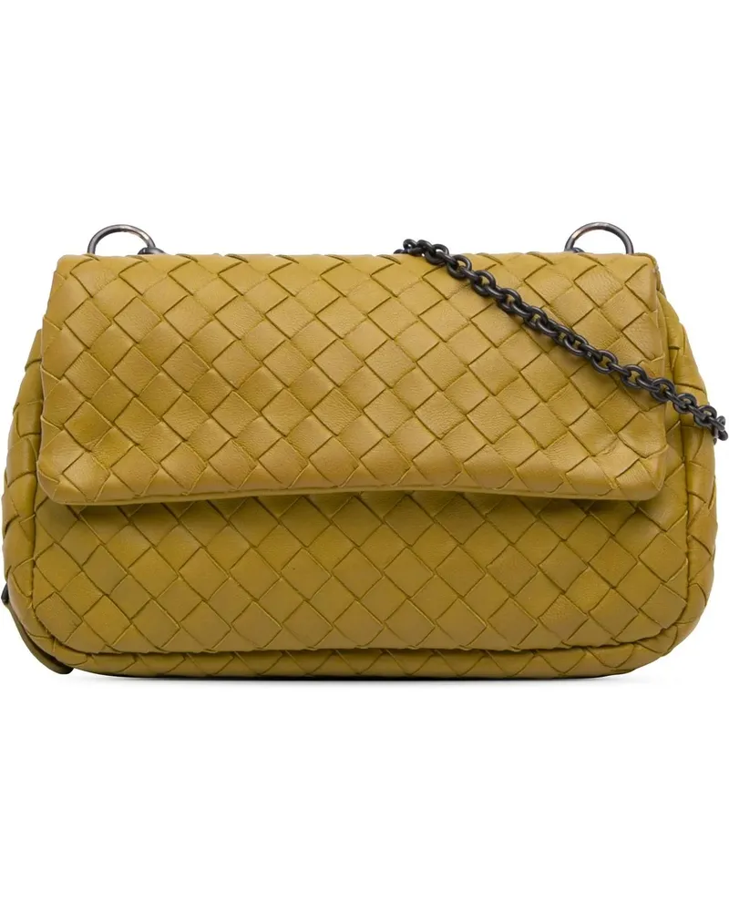Bottega Veneta Hobo Bags Mini Nappa Intrecciato Expandable Chain Flap Cross gelb Gelb