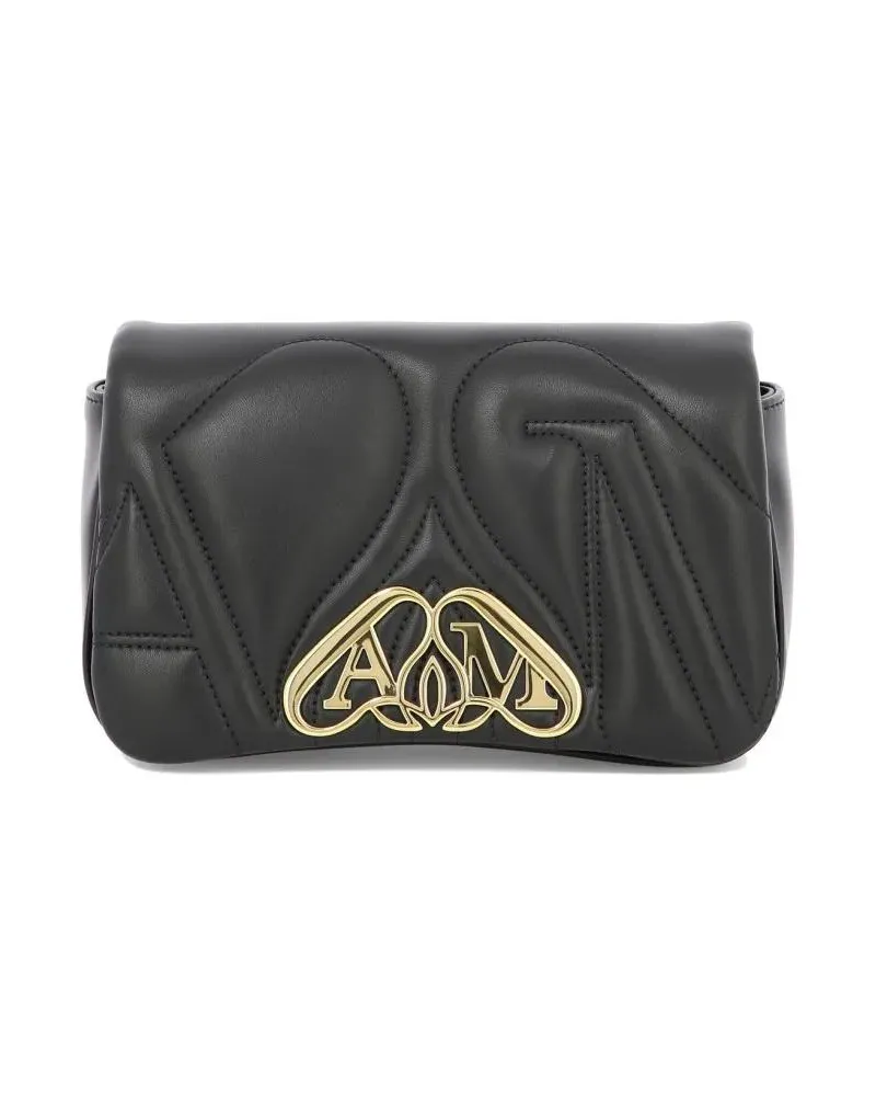 Alexander McQueen Hobo Bags Quilted Leather Crossbody Bag schwarz Schwarz