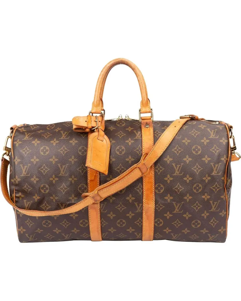 Louis Vuitton Crossbody Bags  Canvas Monogram Keepall 45 Bandoulie braun Braun
