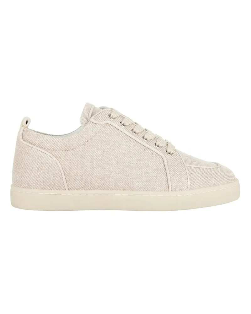 Christian Louboutin Low-Top Sneaker Rantulow Orlato Beige Canvas Sneakers With Iconic beige Beige