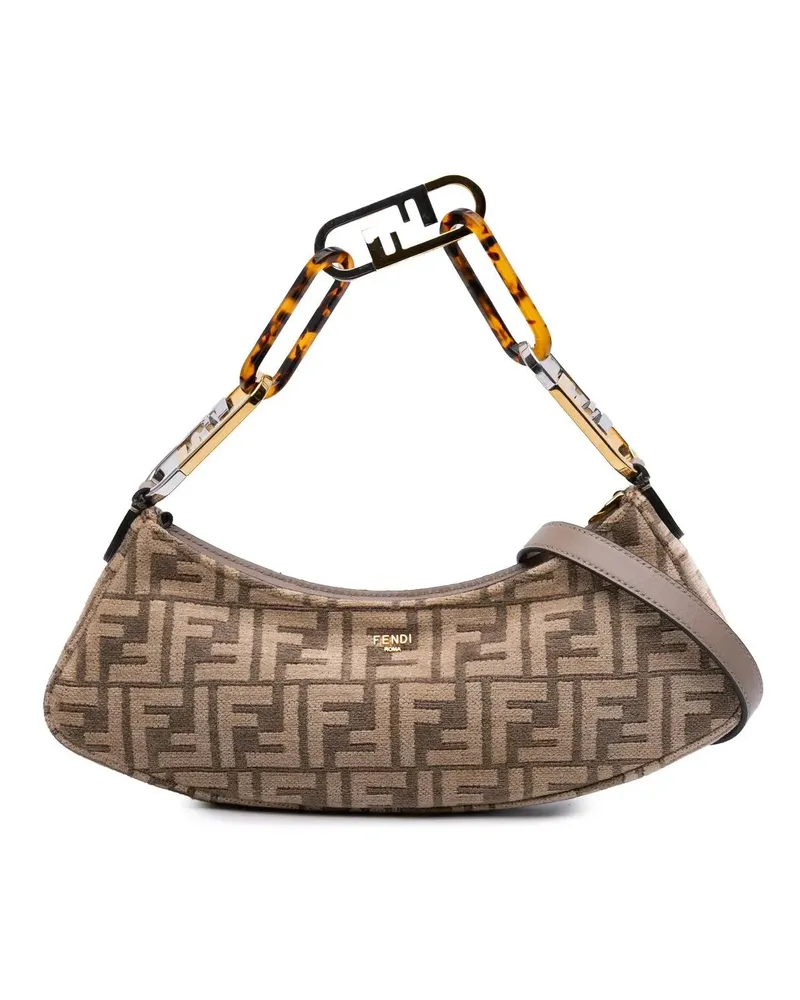 Fendi Hobo Bags Zucca Chenille OLock Swing Satchel braun Braun
