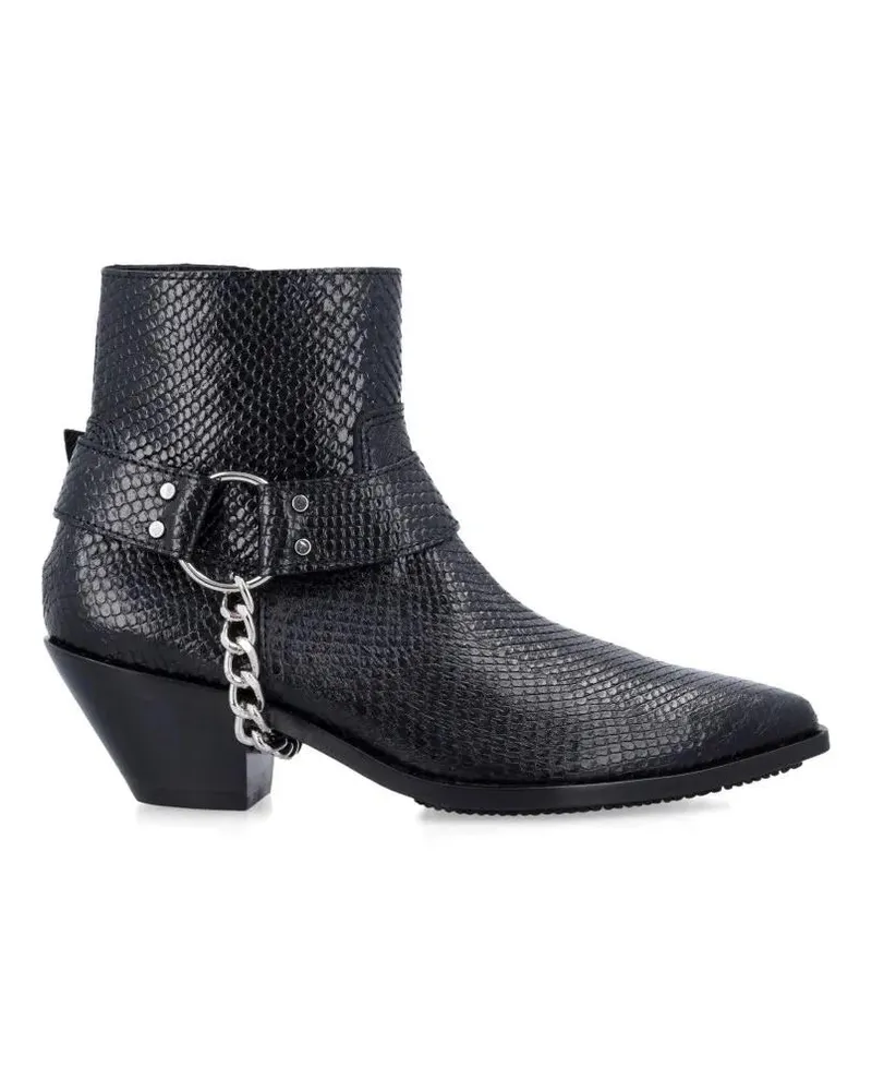 Junya Watanabe Stiefel Snake Print Ankle Bootie schwarz Schwarz