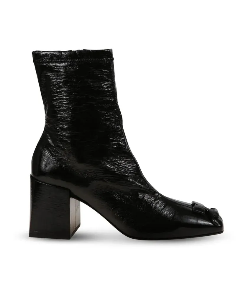 Courrèges Stiefel Patent Block-Heel Ankle Boots schwarz Schwarz