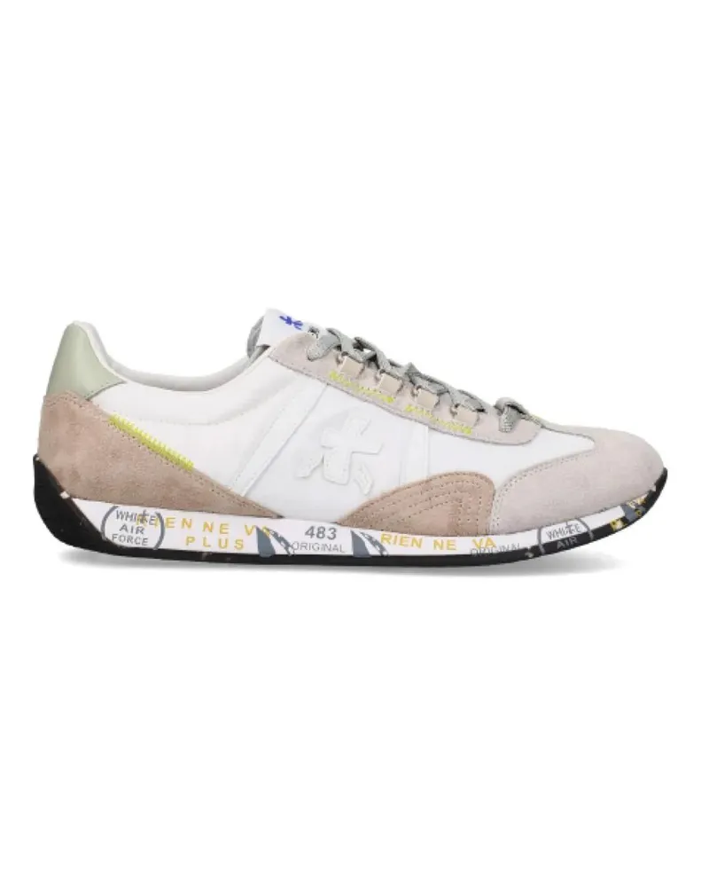 Premiata Low-Top Sneaker Suede And Technical Fabric White Jackyx Sneakers weiß Weiß