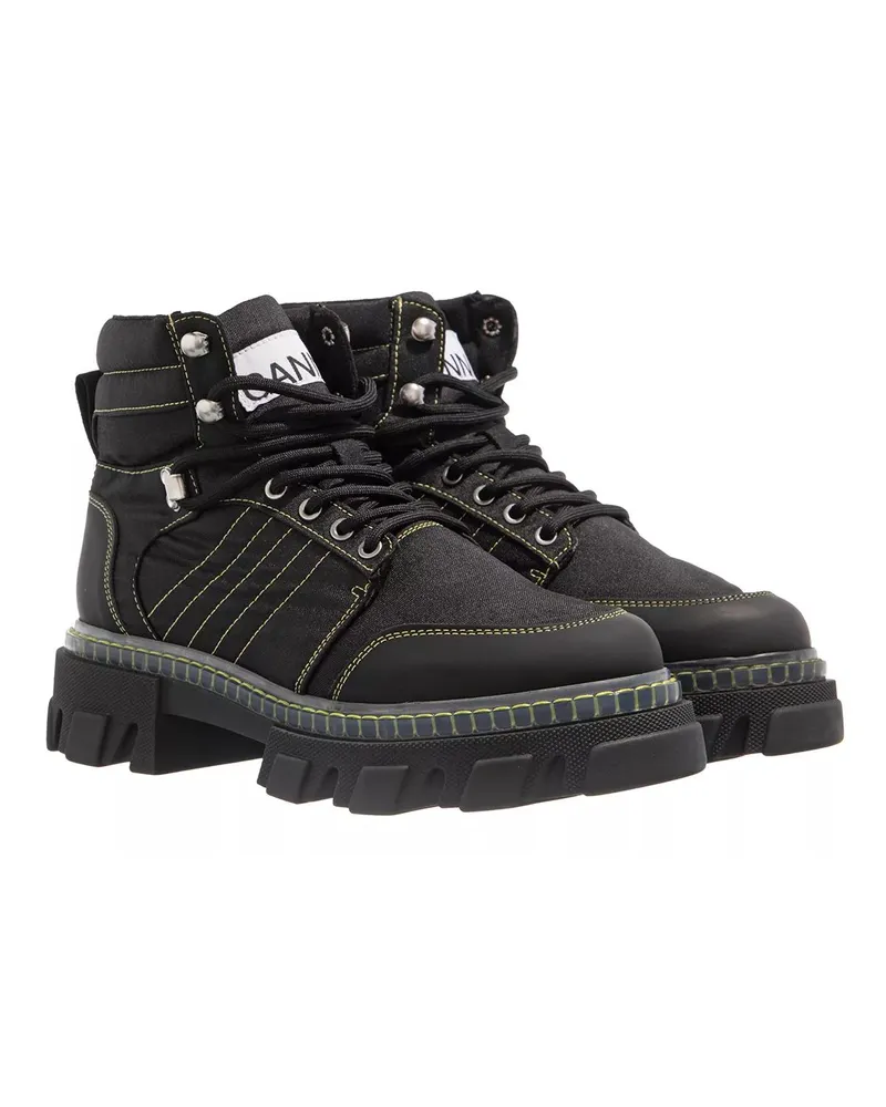 Ganni Stiefel & Boots Cleated Lace Up Hiking Boot schwarz Schwarz