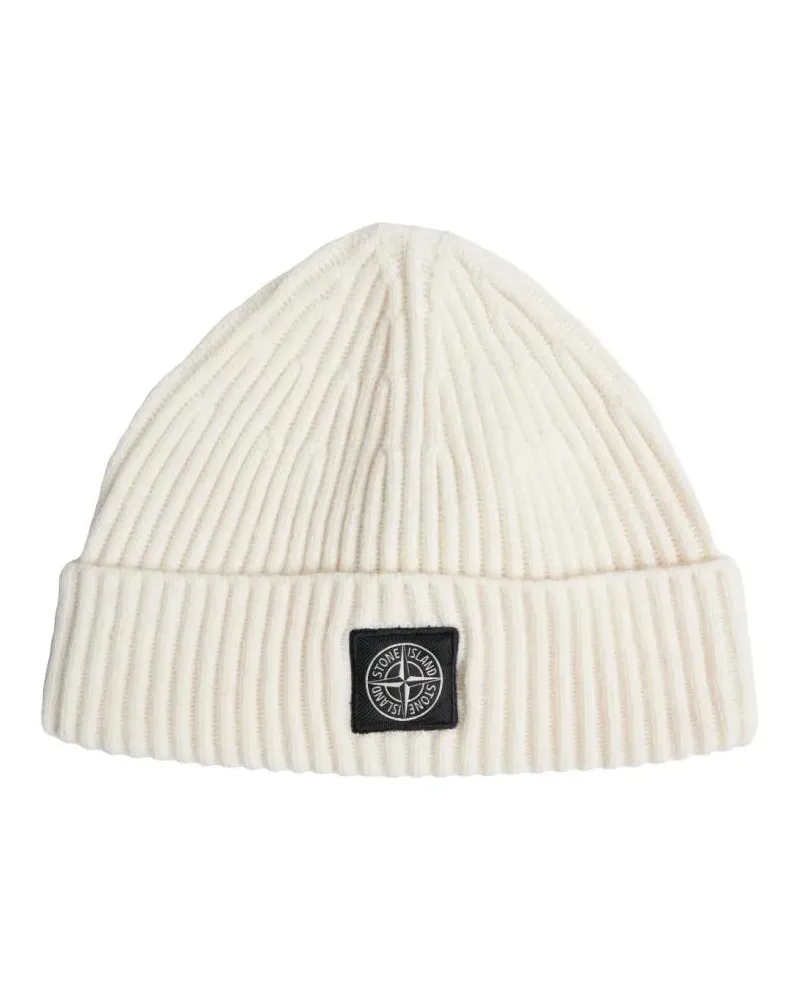 Stone Island Caps & Mützen Ribbed Virgin Wool Beanie beige Beige