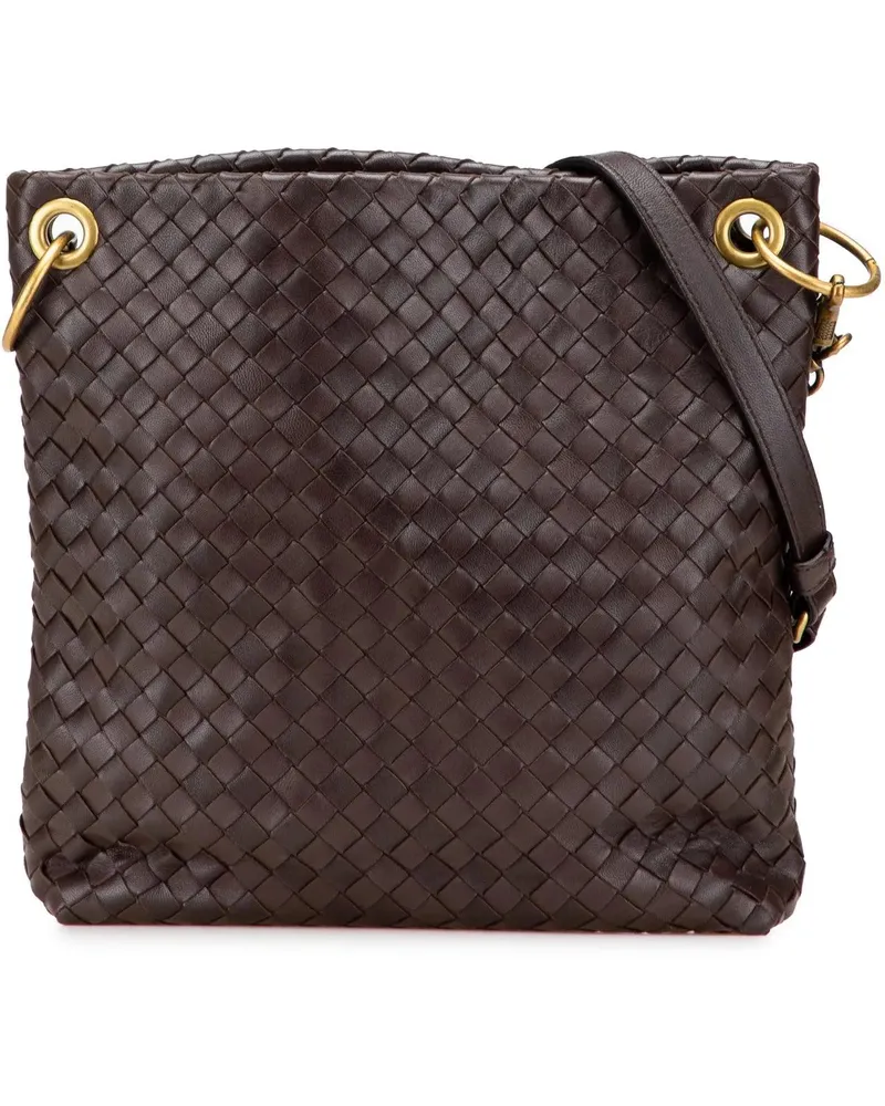 Bottega Veneta Hobo Bags Leather Intrecciato Crossbody braun Braun