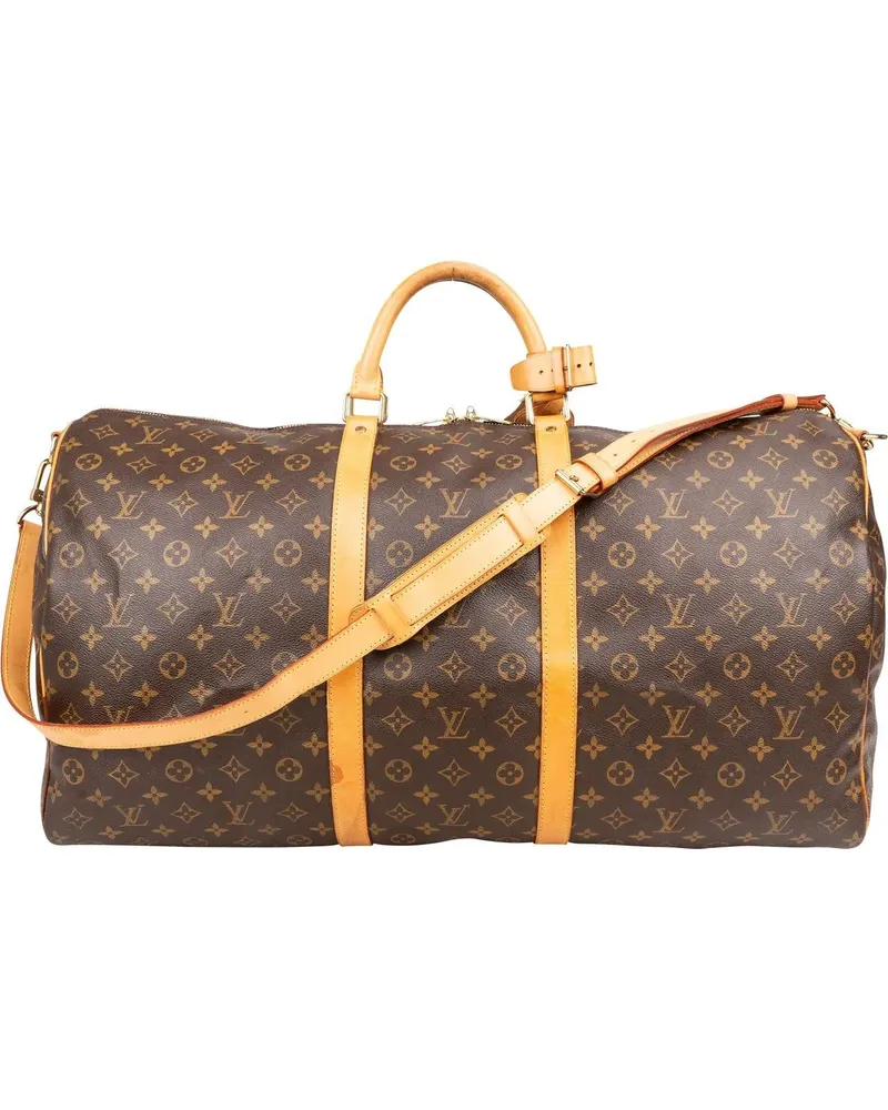 Louis Vuitton Crossbody Bags  Canvas Monogram Keepall 60 Bandoulie braun Braun