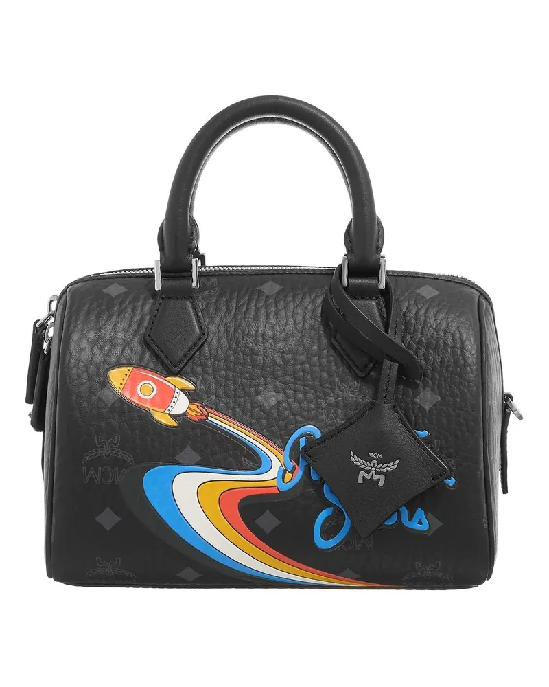 MCM Bowling Bags Visetos Boston Small schwarz Schwarz