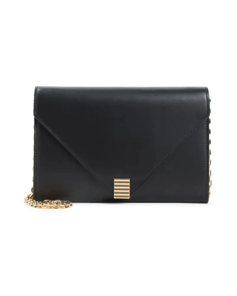 Lanvin Hobo Bags Concerto Arpège Black Leather Chain Wallet schwarz Schwarz