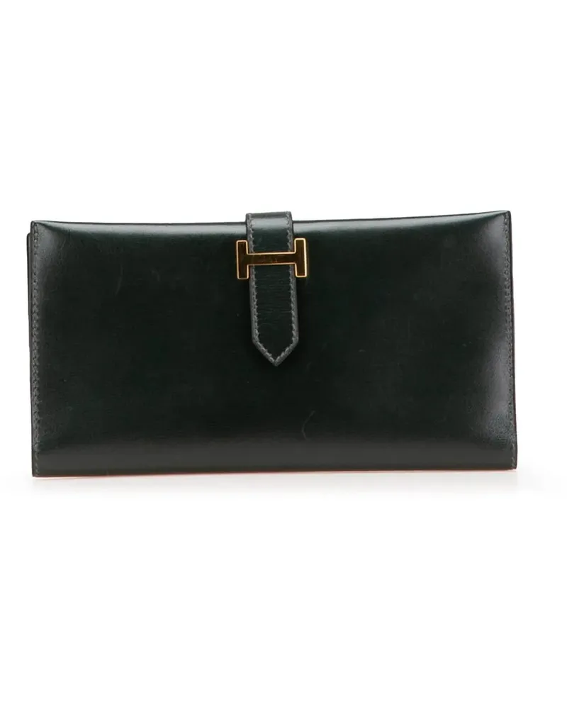 Hermès Portemonnaie Box Calf Bearn Wallet grün Grün