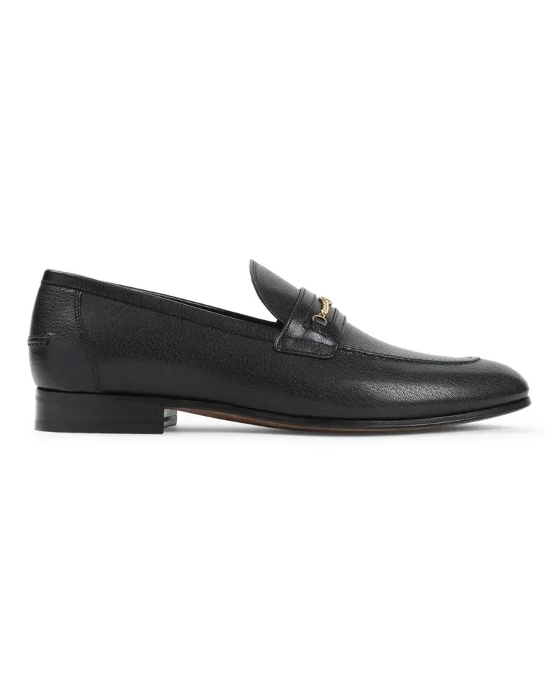 Valentino Garavani Loafer Black Grained Leather V Logo Signature Loafer schwarz Schwarz