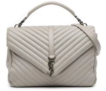 Hobo Bags Large Chevron Sheepskin Monogram College Satchel grau