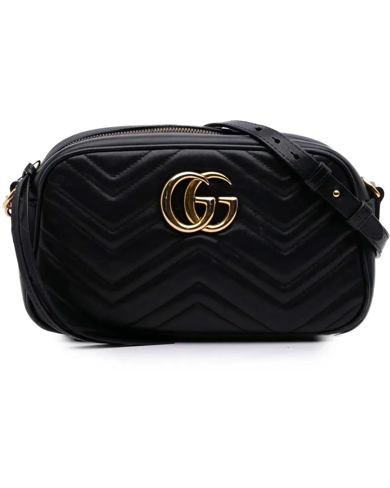 Gucci Hobo Bags Small GG Marmont Matelasse Leather Crossbody schwarz Schwarz