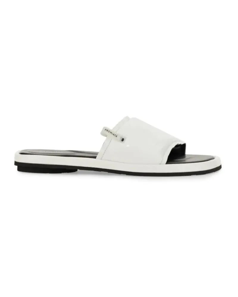 Premiata Sandalen White Slide Sandal With Lamb Leather Upper weiß Weiß