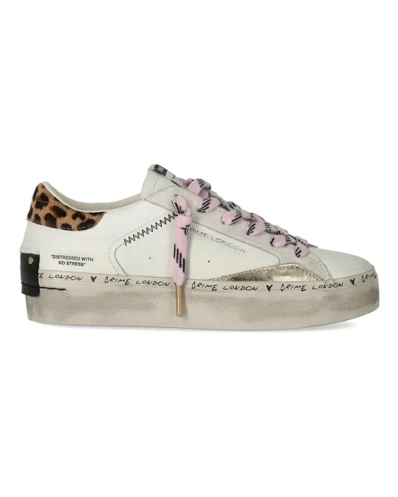Crime Low-Top Sneaker Distressed Platform White Sneaker weiß Weiß