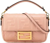 Hobo Bags Mini Zucca Embossed Leather Baguette Satchel rosa