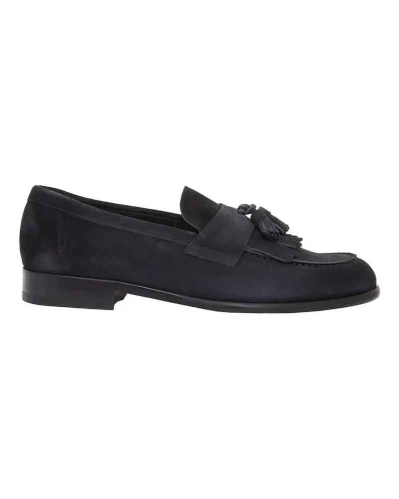 Doucal´s Loafer Refined Black Calfskin Moccasin Loafers blau Blau