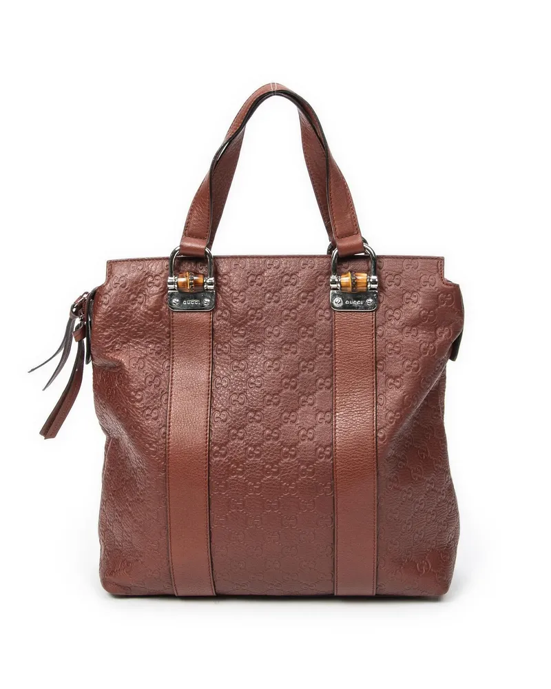 Gucci Crossbody Bags Bamboo Bar Vertical Tote braun Braun