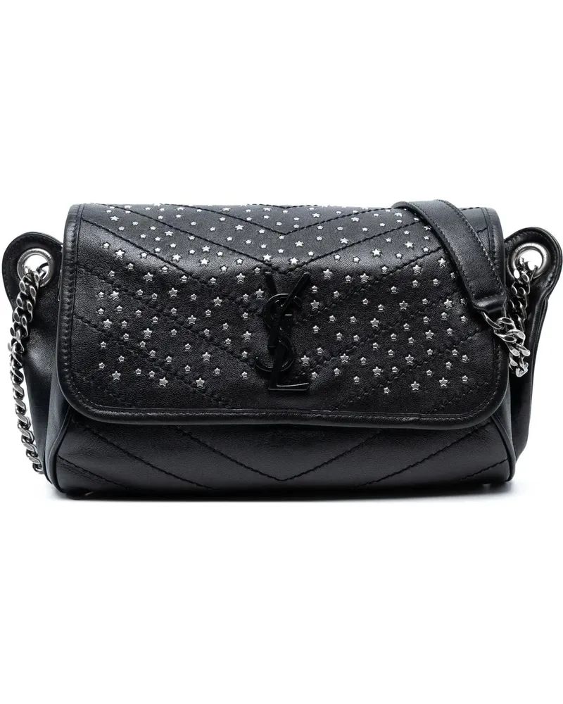 Saint Laurent Bauchtaschen Studded Calfskin Stardust Monogram Niki Body Bag schwarz Schwarz