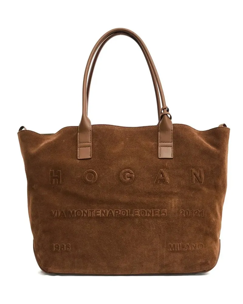 Hogan Shopper & Totes Address Medium Shopping Bag In Burnt Suede braun Braun