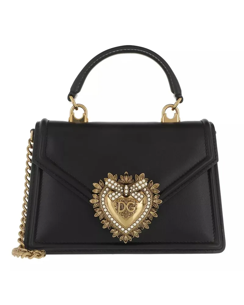 Dolce & Gabbana Crossbody Bags Devotion Top Handle With Chain Shoulder Strap Schwarz