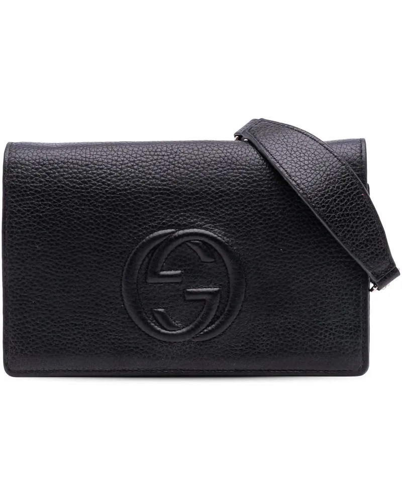 Gucci Hobo Bags Leather Soho Wallet on Chain schwarz Schwarz
