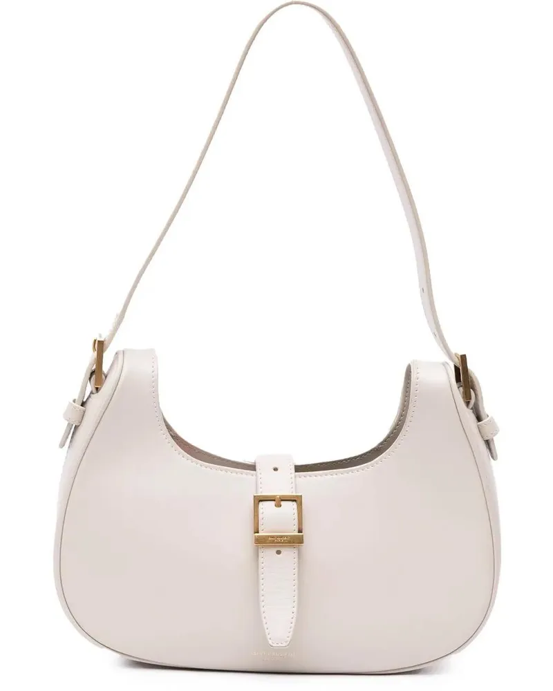 Saint Laurent Hobo Bags Shiny Calfskin Le Fermoir Shoulder Bag weiß Weiß