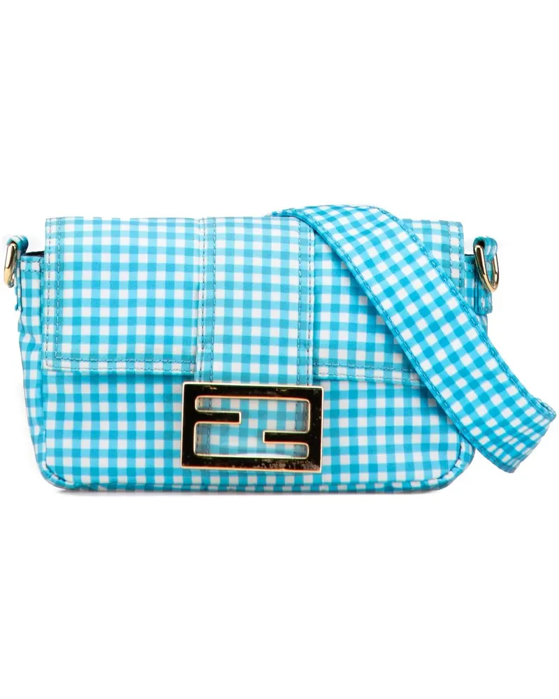 Fendi Hobo Bags Joshua Vides Mini Nylon Convertible Baguette Satch blau Blau