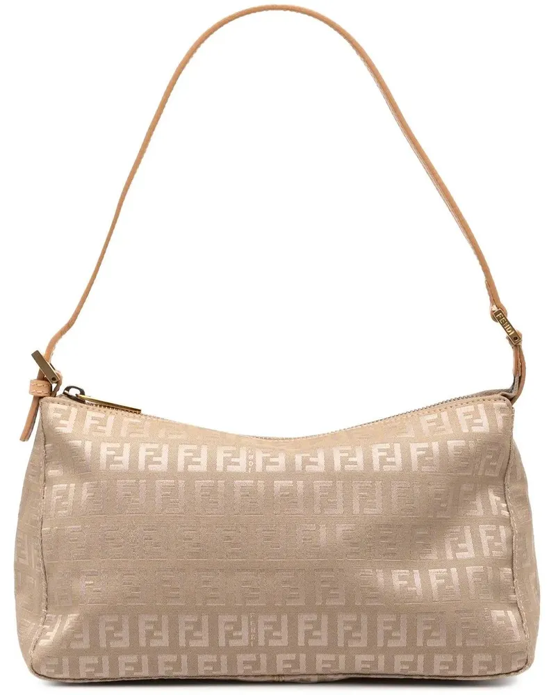 Fendi Hobo Bags Zucchino Canvas Pochette braun Braun