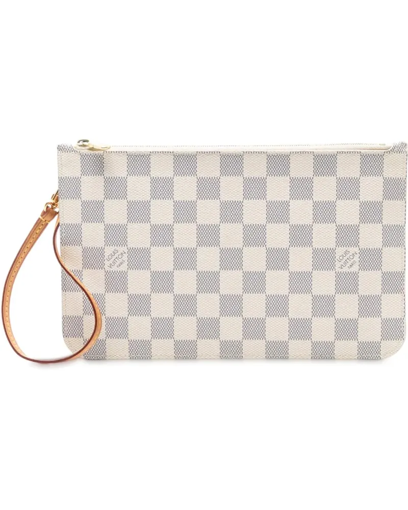 Louis Vuitton Kosmetiktaschen Damier Azur Neverfull MM Pouch weiß Weiß