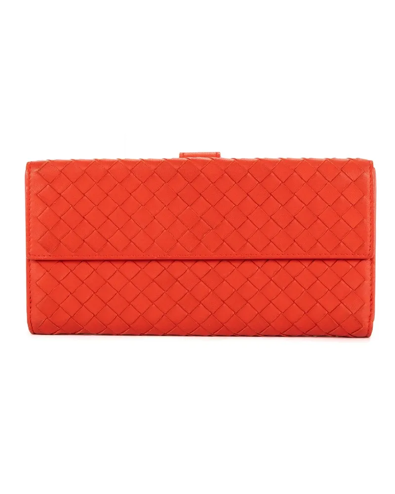 Bottega Veneta Crossbody Bags Intrecciato Long Wallet orange Orange