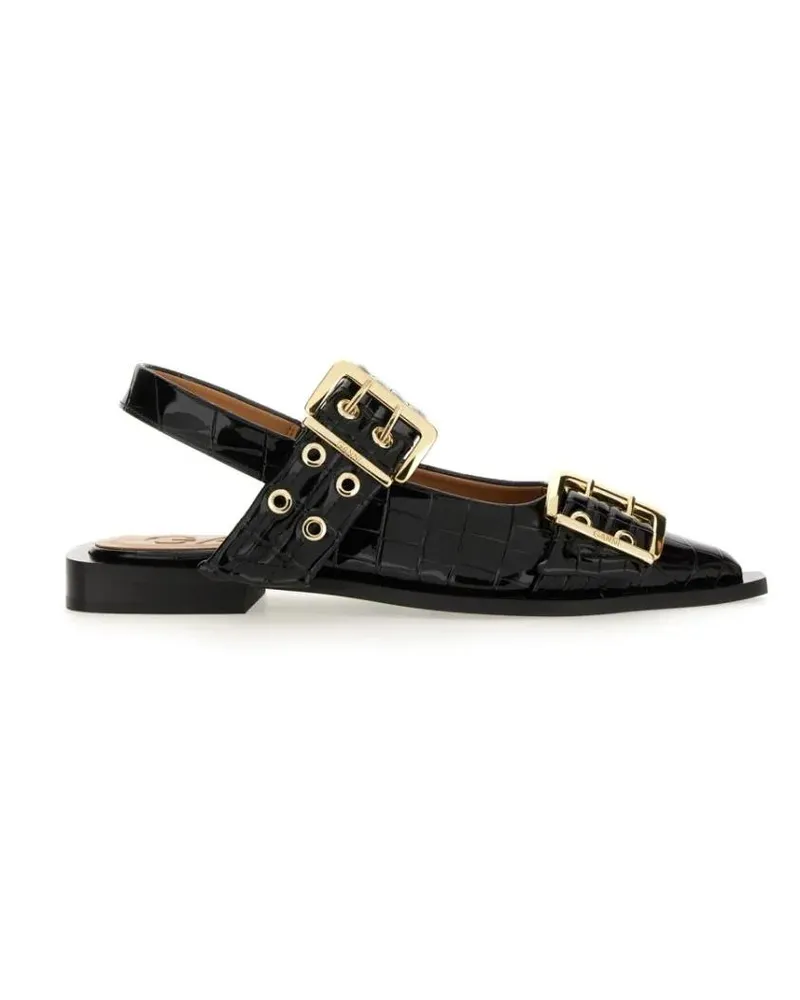 Ganni Ballerina With Buckle schwarz Schwarz