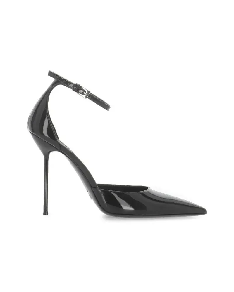 Paris Texas Hohe Schuhe Arrow Toe Heeled Shoes With Delicate Ankle Strap schwarz Schwarz