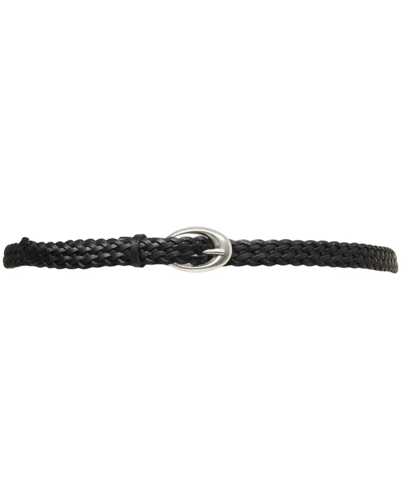 Orciani Gürtel Braided leather belt schwarz Schwarz